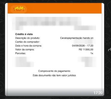 Comprovante de venda de R$ 11.390