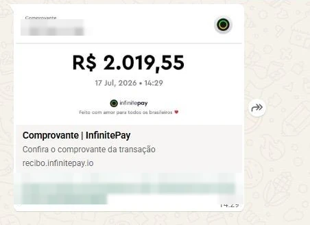 Comprovante de venda de R$ 2.019,55